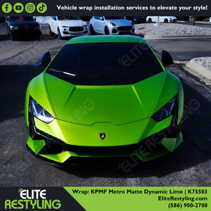 
              KPMF K75500 Metro Matte Dynamic Lime Vinyl Wrap | K75503 finished vehicle wrap photo 1
            